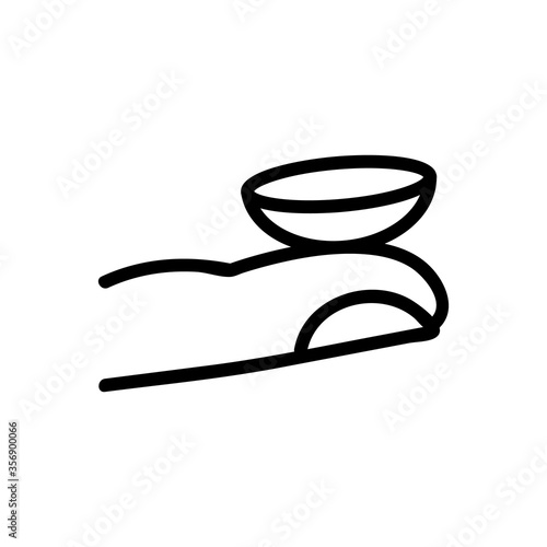 contact lens on hand finger icon vector. contact lens on hand finger sign. isolated contour symbol illustration