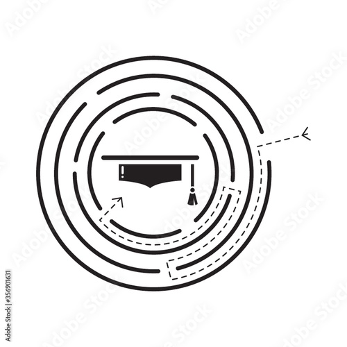 mortarboard in a maze