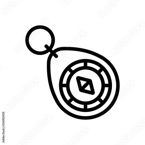 compass trinket icon vector. compass trinket sign. isolated contour symbol illustration