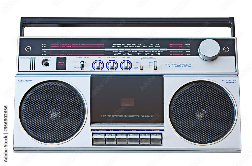 Obraz premium retro ghetto blaster isolated with clipping path