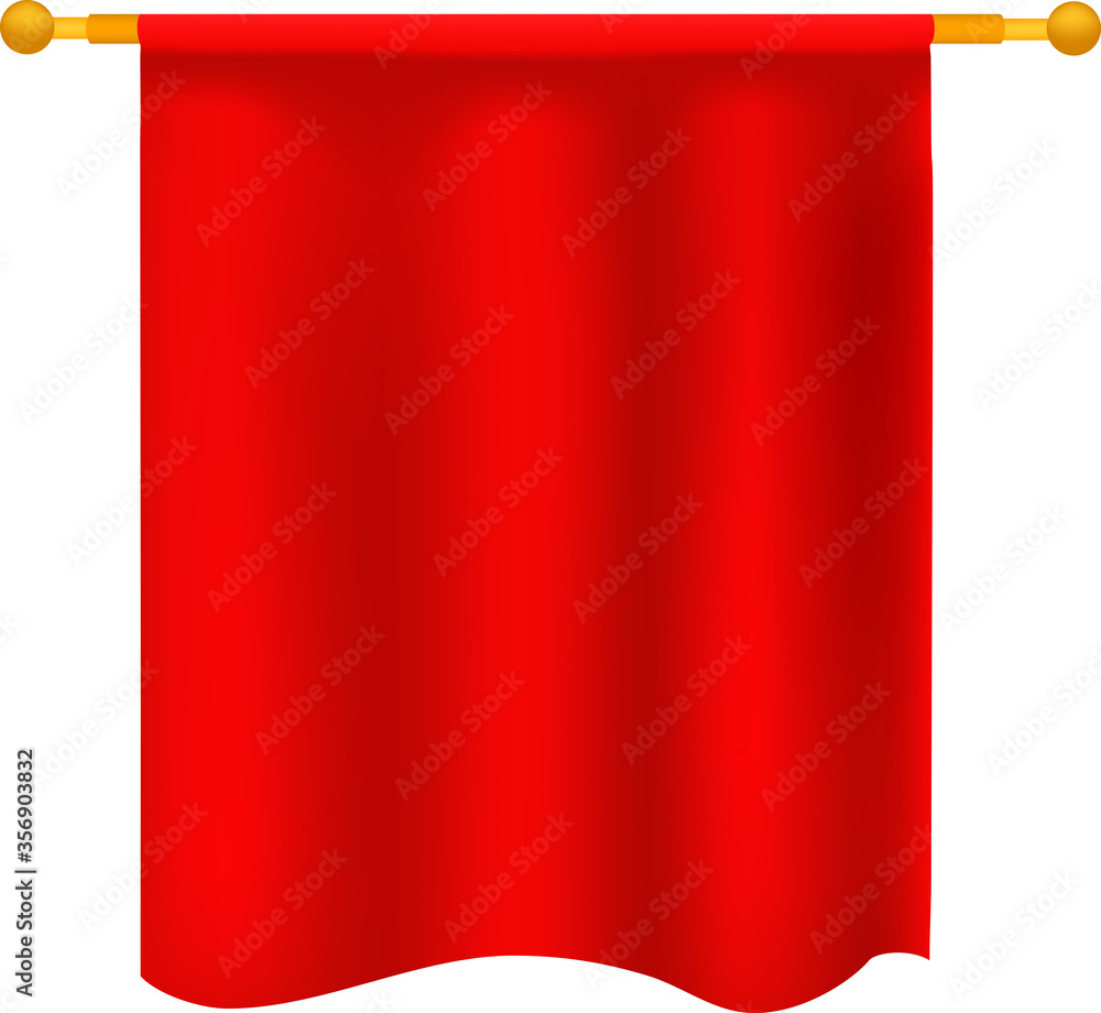 Obraz premium red flag vertical 3D illustration vector isolated on white background