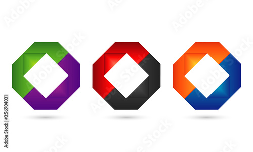 hexagon logo modern template with several attractive color choices, it is suitable for real estate, construction, company, brand, business, office logos .etc