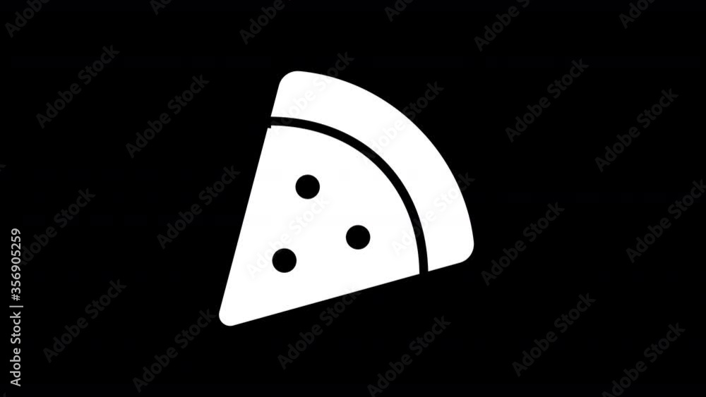 From the Glitch effect arises pizza slice symbol. Then the TV turns off. Alpha channel Premultiplied - Matted with color black From the Glitch effect arises pizza slice symbol. Then the TV turns off. Alpha channel Premultiplied - Matted with color black