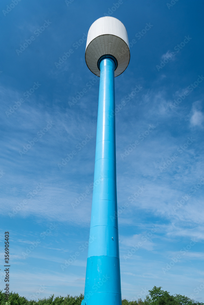 Panoramic view of the large water tower, beautiful sky Panoramic view of the large water tower, beautiful sky