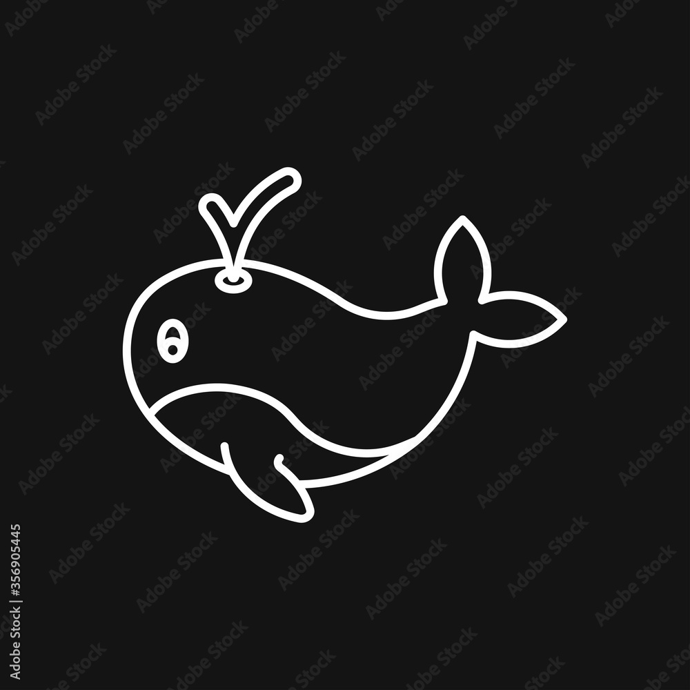 Whale vector icon. Underwater. Animal symbol isolated on background. Whale vector icon. Underwater. Animal symbol isolated on background.