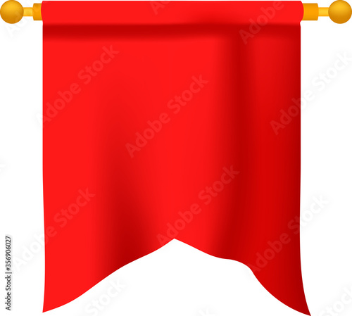 red flag vertical realistic illustration vector isolated on white background