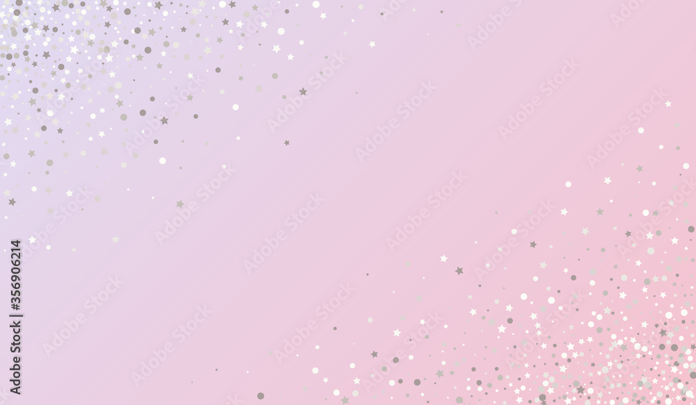 Silver Dust Shiny Pink Background. Holiday Rain 