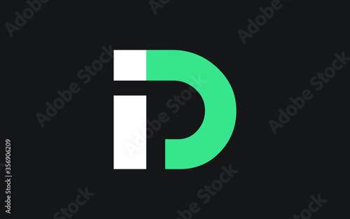 DI or ID Letter Initial Logo Design, Vector Template