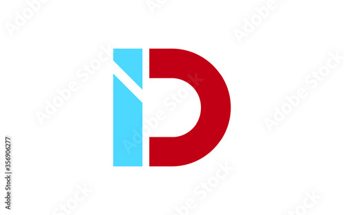 DI or ID Letter Initial Logo Design, Vector Template