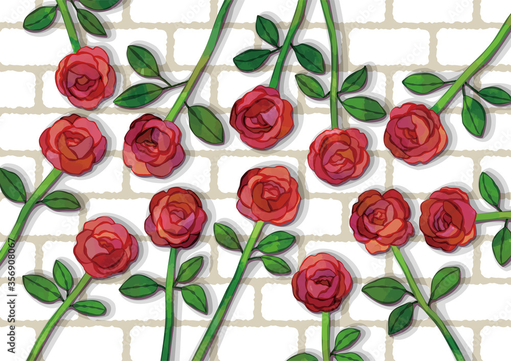 ベクター 12本の赤いバラのイラスト ダーズンローズ Stock Vector Adobe Stock