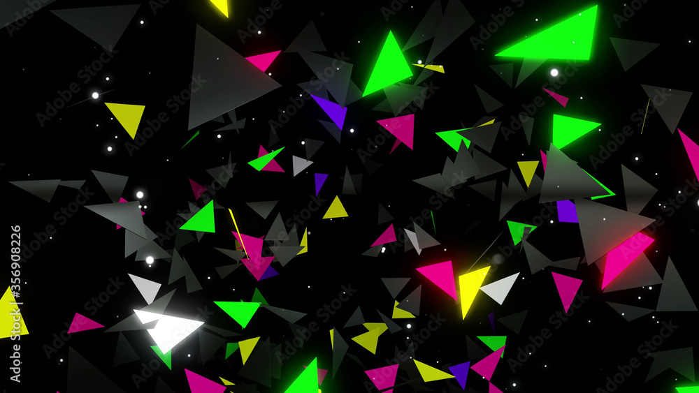 Colorful Triangle Tunnel 3d Render Colorful Triangle Tunnel 3d Render