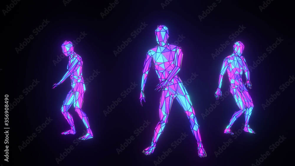Plexus Human Dance 3d Render Plexus Human Dance 3d Render