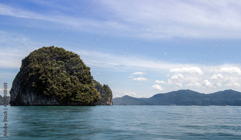 landscape nature with Phuket island mountain and ocean