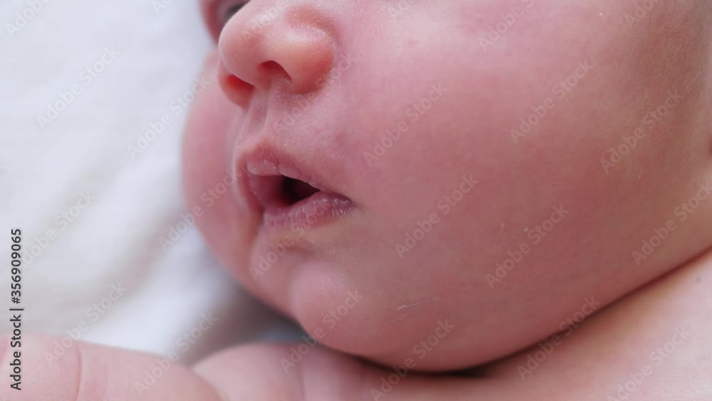 close-up macro shot baby mouth newborn lips close-up macro shot baby mouth newborn lips