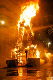 Fallas of Valencia burning on the day of March 19 at night