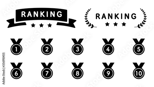 ランキングのアイコンのセット／順位／イラスト