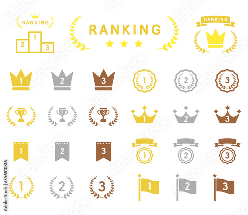ランキングのアイコンのセット／順位／イラスト