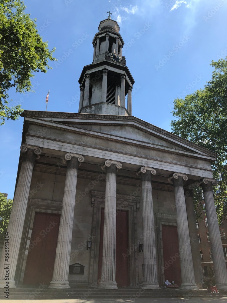 church building columns greek tower grey church building columns greek tower grey