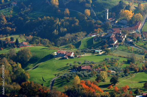 autumn in asiago, veneto lansdscape and foliage photo