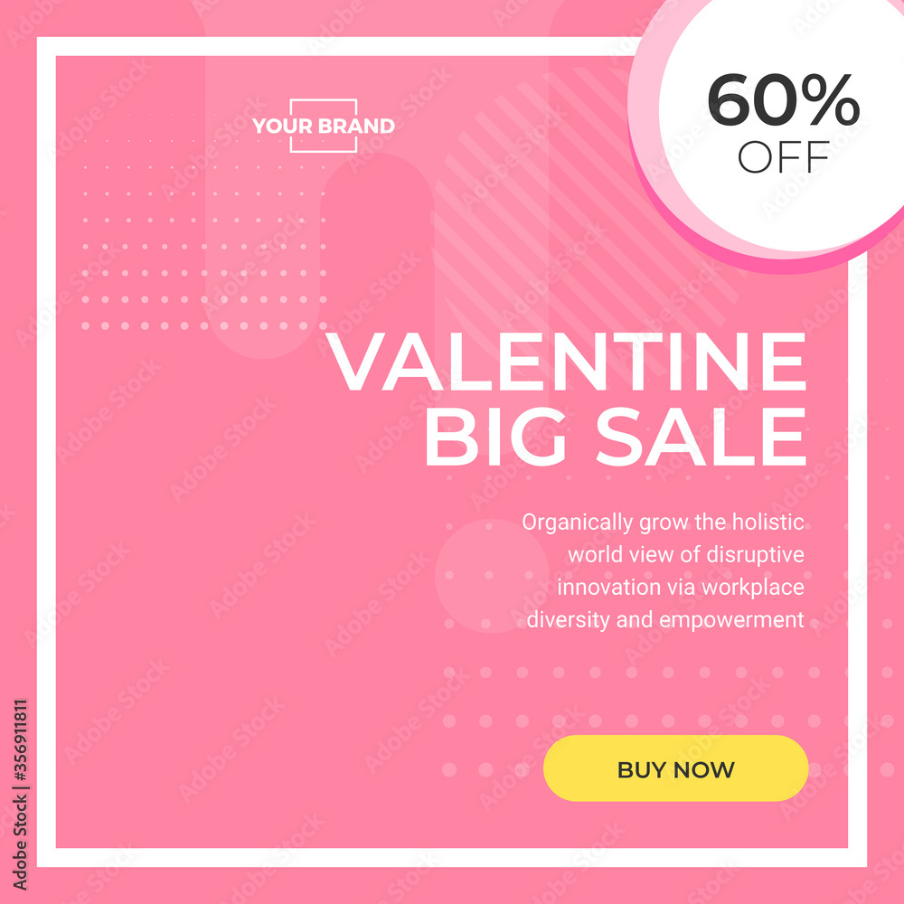 Fototapeta premium Valentine sale heart sale social media
