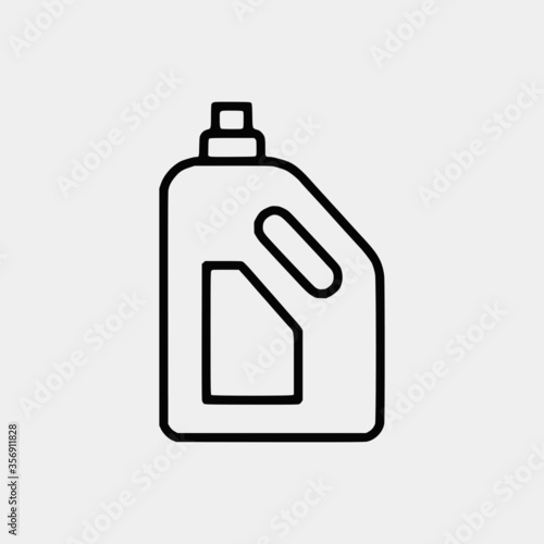 Cleaning outline vector icon set and chemical Cans and Equipment of Cleaning Machine