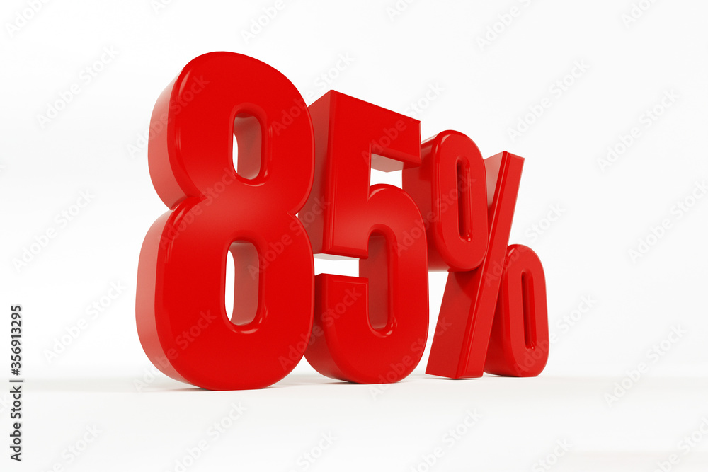 3D Rendering of a eighty-five percent symbol 3D Rendering of a eighty-five percent symbol