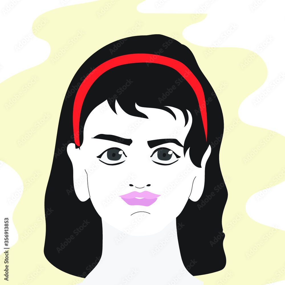 portrait of a girl in retro style. portrait of a girl in retro style.