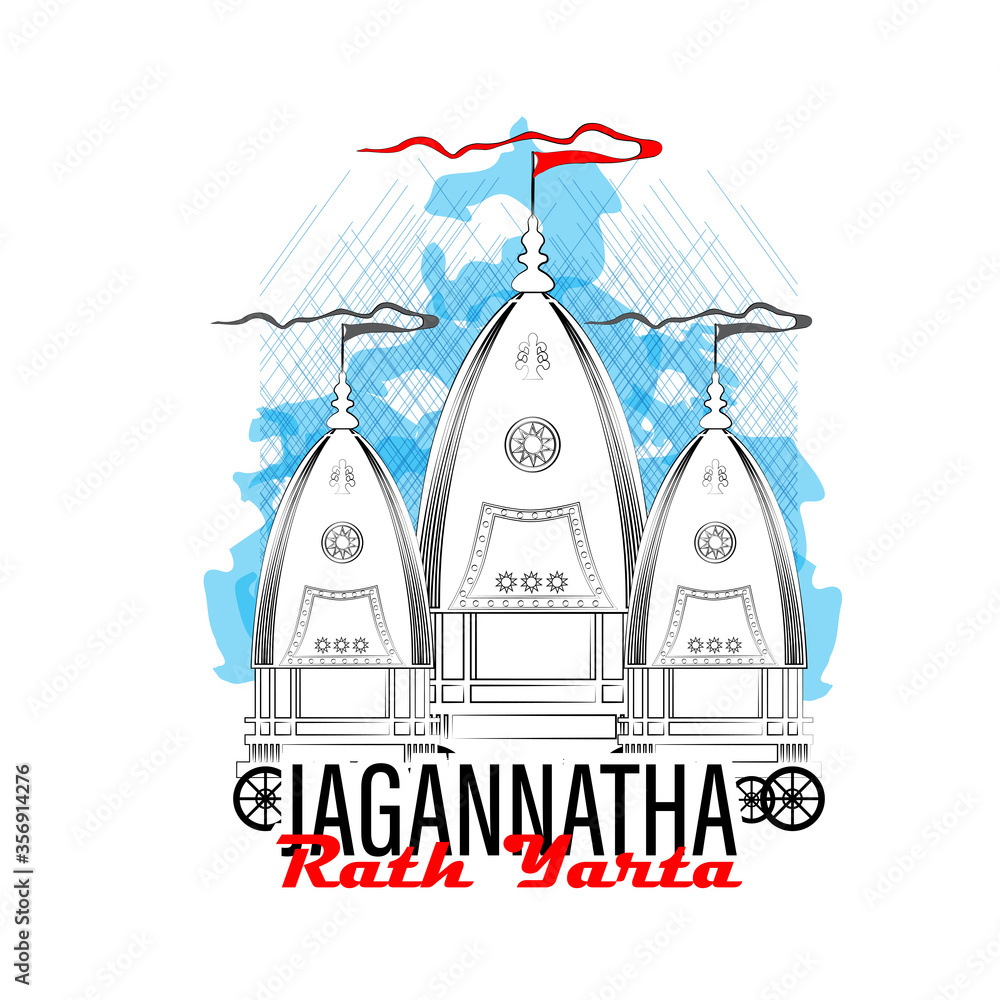 vector illustration of Ratha Yatra. Lord Jagannath