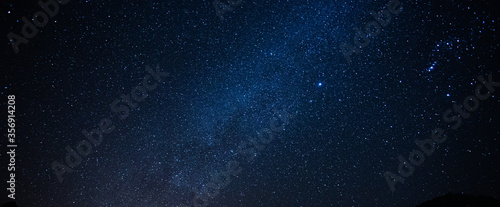 Milky way galaxy with star and noise blue background,Abstract milky way galaxy with stars for background photo