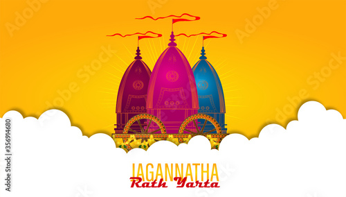 vector illustration of Ratha Yatra. Lord Jagannath