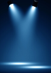 Spotlights illuminate empty stage