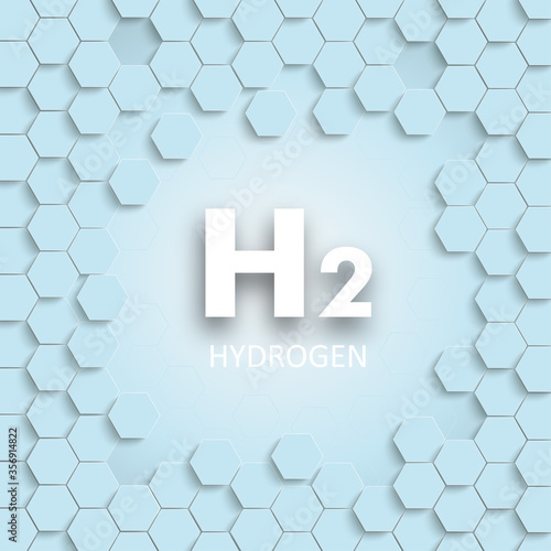H2 Hydrogen Blue Hexagon Structure