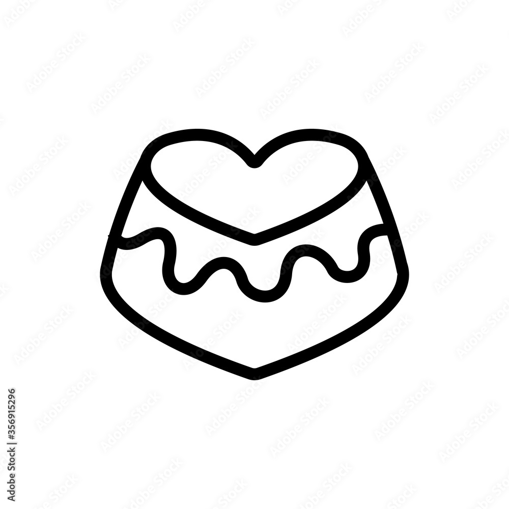 chocolate in heart shape icon vector. chocolate in heart shape sign. isolated contour symbol illustration chocolate in heart shape icon vector. chocolate in heart shape sign. isolated contour symbol illustration