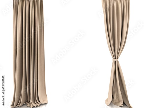 curtains.3d Render Illustration.