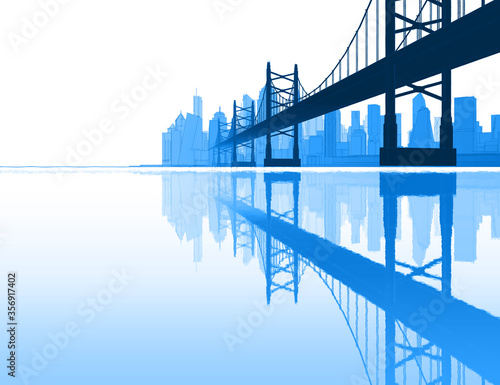 
modern city architectural landscape sketch 3d illustration