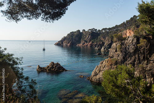 Hidden beach in Calella de Palafrugell, Costa Brava.  photo