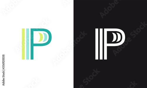 letter P vector line concept design minimalist logo