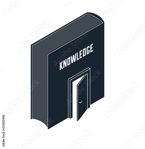 Book with half open door an...