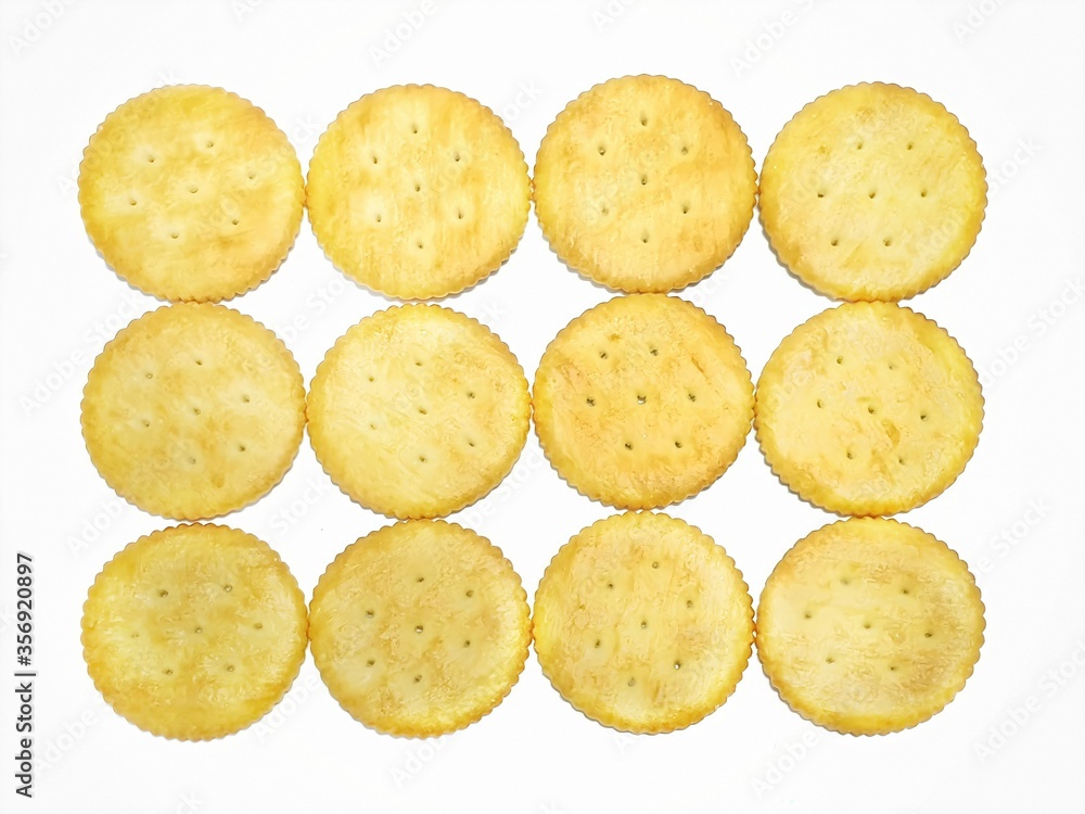 crackers isolate on white background with copy space.