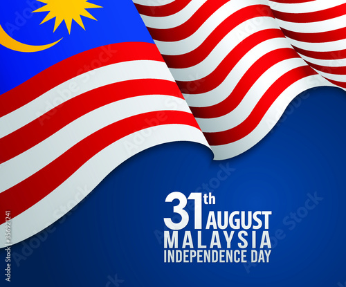 Vector illustration of 31 AUGUST HAPPY INDEPENDENCE DAY and Malaysia flag