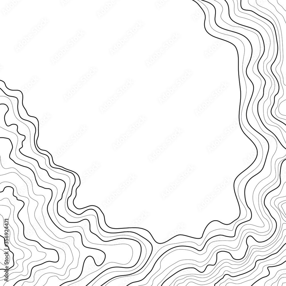 topographic map abstract height lines isolated on white background vector