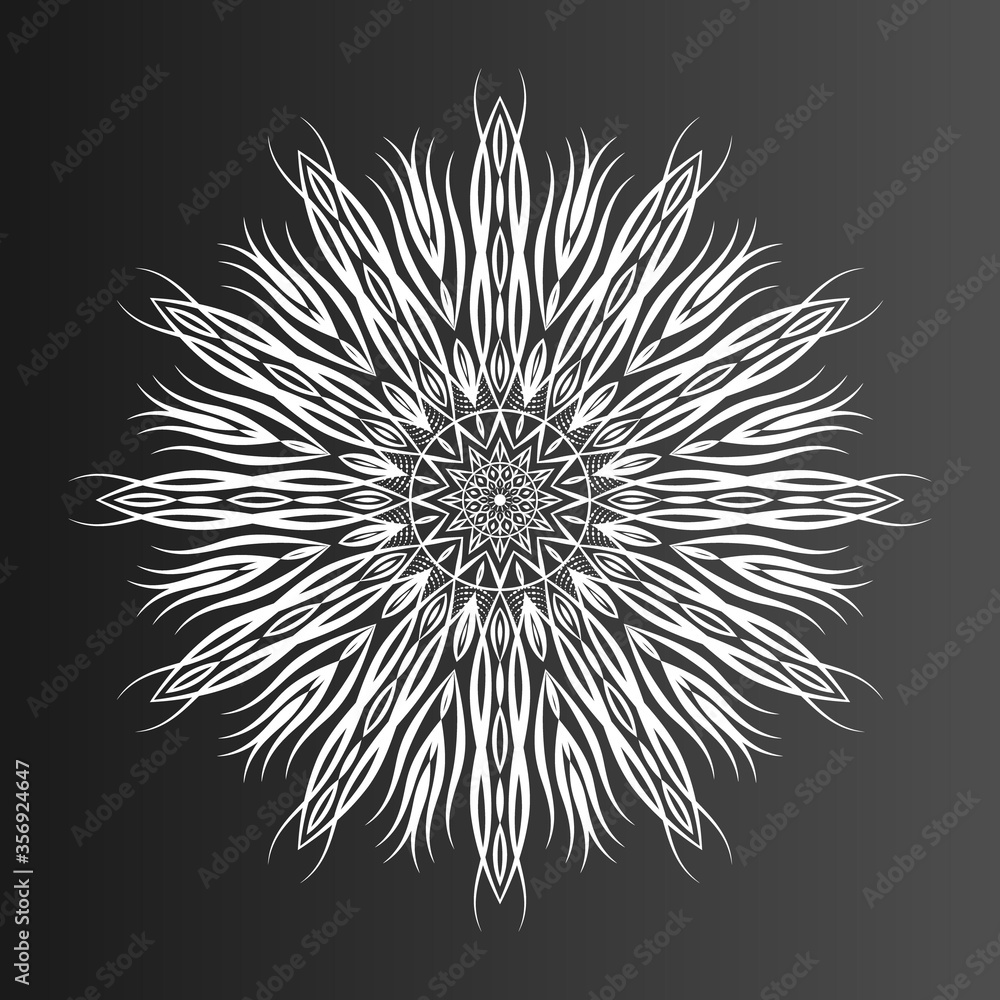 Obraz premium luxury ornamental mandala background design, background in white and black color