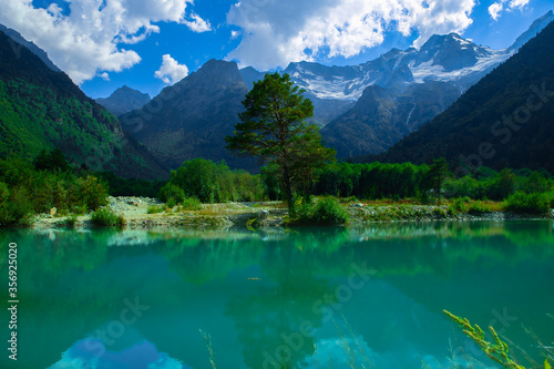 alpine lake on a background of mountains