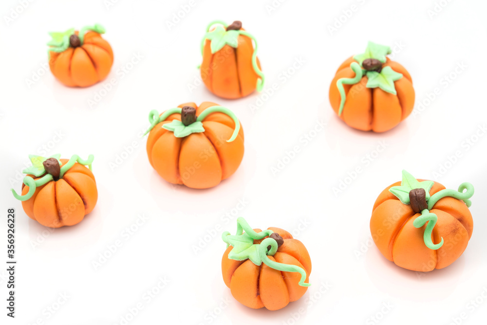Pumpkin fondant isolated for decorated Pumpkin fondant isolated for decorated