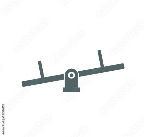 Seesaw icon, balance swing vector on white background