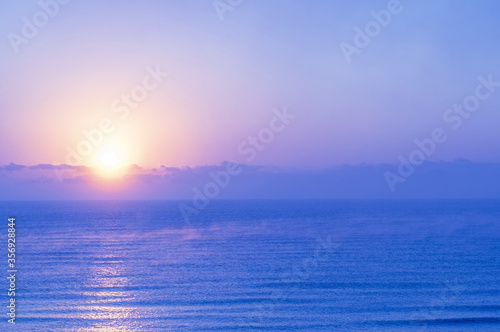 Panorama of sea sunset  seascape  amazing sky.