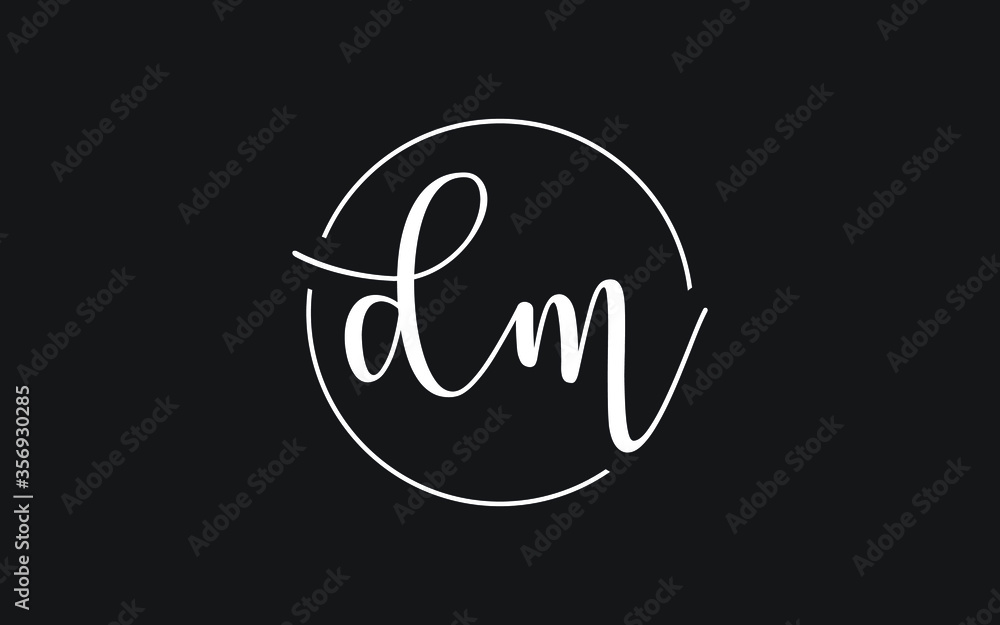 dm or md Cursive Letter Initial Logo Design, Vector Template dm or md Cursive Letter Initial Logo Design, Vector Template