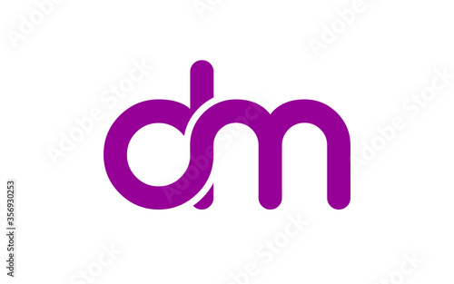 dm or md Letter Initial Logo Design, Vector Template