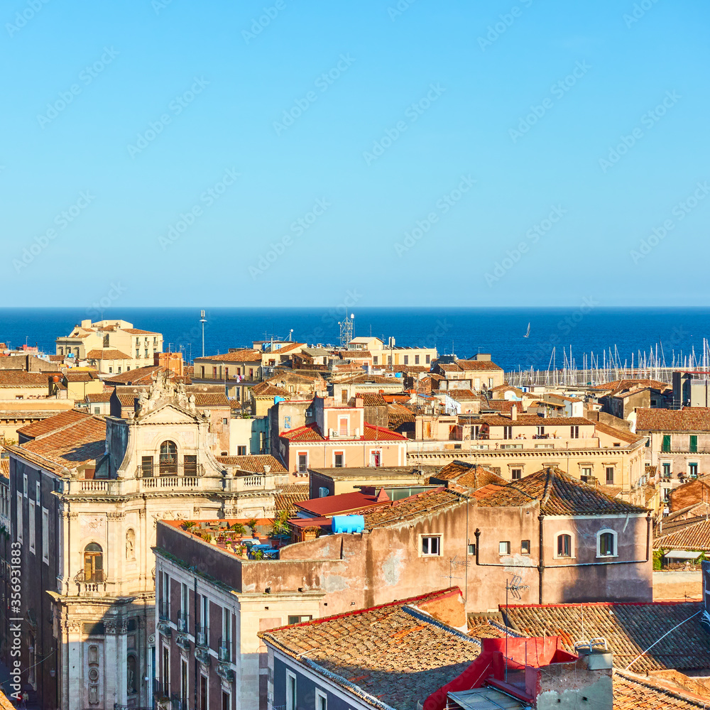Roofs of the old town of Catania in Sicily