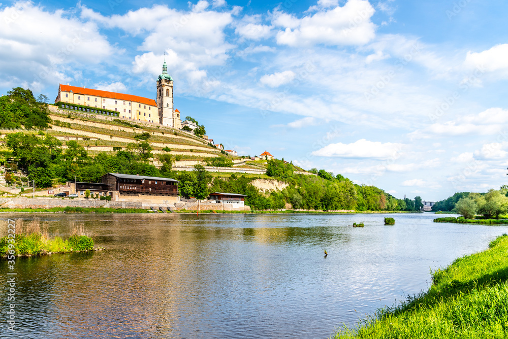 Melnik Castle on the hill above Labe and Vltava River confluence, Czech Republic